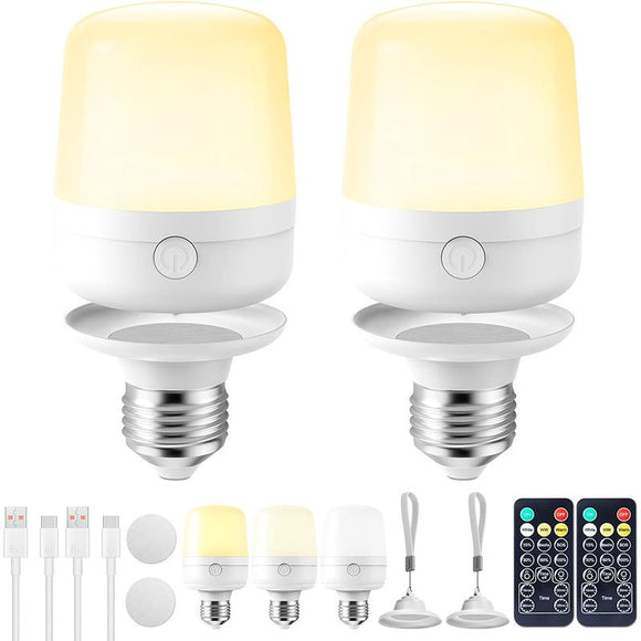 Bombilla LED Recargable Magnética E27 con Tres Temperaturas de Color