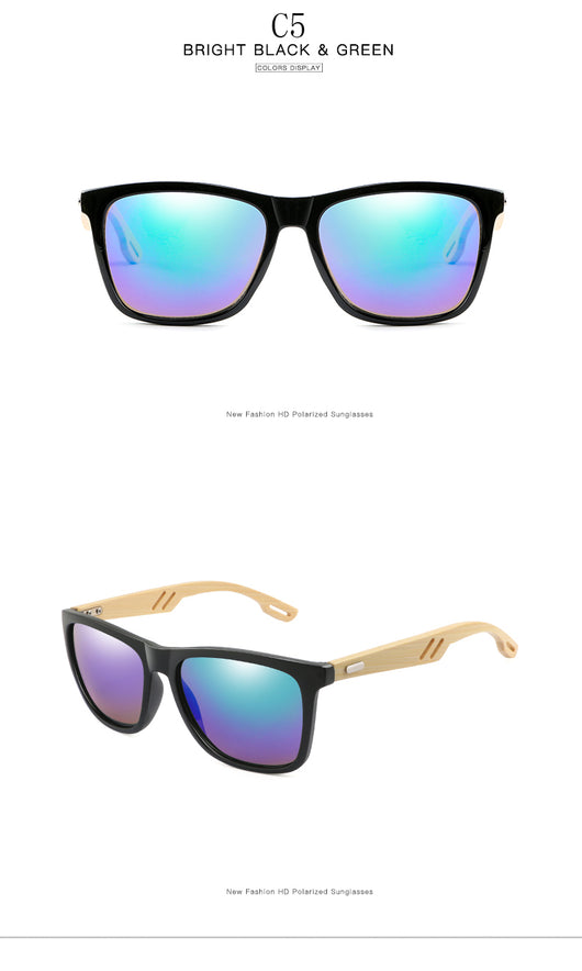 Gafas de Sol Bambú Cuadradas Coloridas para Hombre y Mujer - Image 15