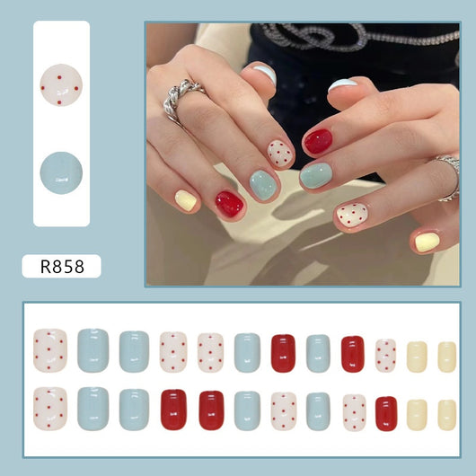 Uñas Postizas con Degradado Color Block - Set de 24 Piezas para un Look Sofisticado - Image 15