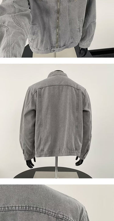 Chaqueta Denim Pesada Vintage Desgastada para Hombre - Image 7