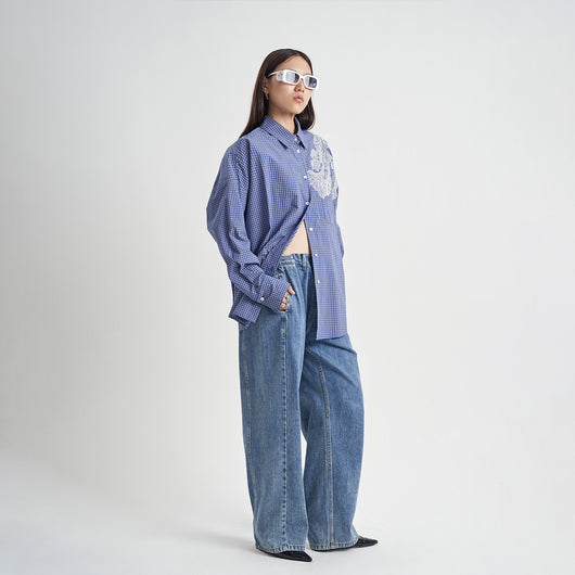 Jeans Rectos Talle Alto Desgastados para Mujer - Image 3