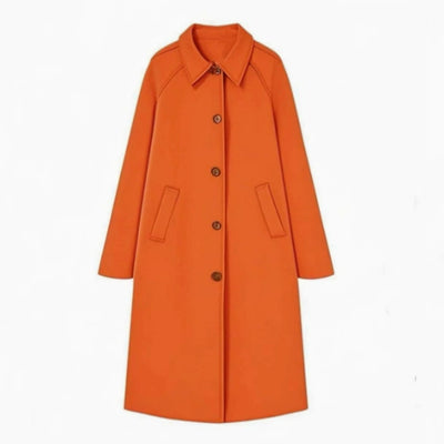 Abrigo Tipo Polo Trench Coat para Mujer Beige Abotonado Simple - Image 11