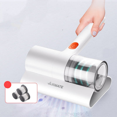 Green Airmate handheld mite removal instrument with transparent dust cup and six replacement filters. - Image 17