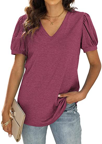 Blusa Casual Mujer Cuello V Manga Abullonada Suelta - Estilo Europeo Americano - Image 8