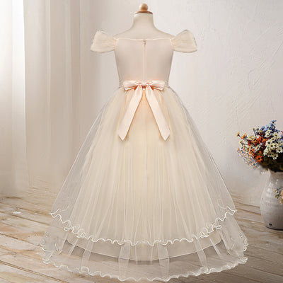 Vestido Princesa de Hombro Descubierto con Flores - Image 14