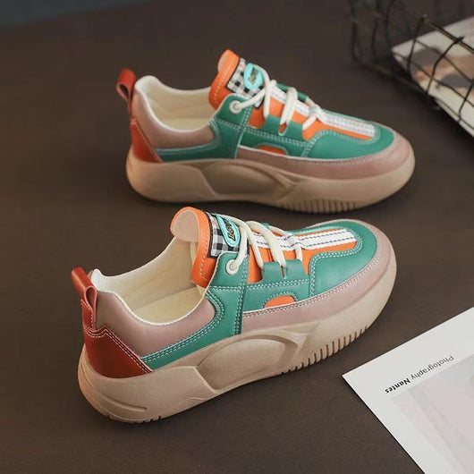 Tenis de Cuero para Mujer con Suela Gruesa y Costuras Reforzadas - Image 6