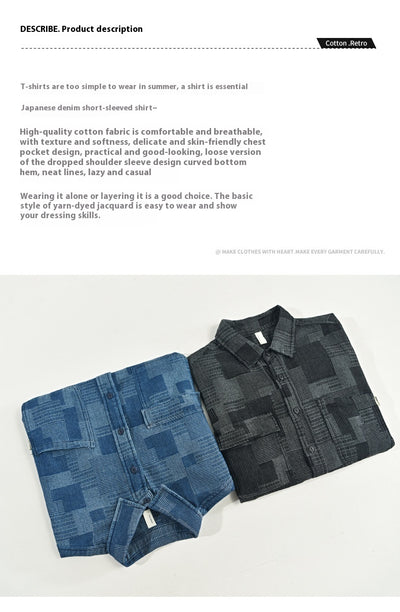 Camisa Vaquera Holgada de Malla para Hombre - Image 14