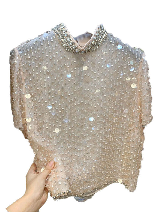 Playera Mujer Verano con Lentejuelas y Diamantes Incrustados - Image 9