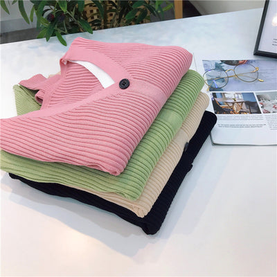 Cardigan Tejido Falsa Dos Piezas Mujer Cuello V Manga Larga - Image 77