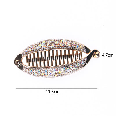 Clip para Cabello Pez Plátano con Diamantes y Baño de Oro - Image 14