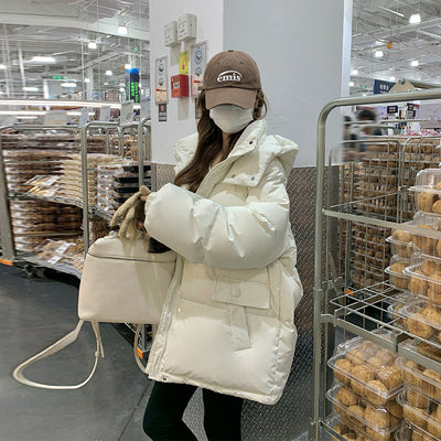 Chaqueta Corta de Plumón Blanco para Mujer - Abrigo Elegante de Invierno - Image 9
