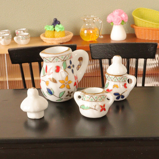 Tetera Cerámica Miniatura - Accesorios para Diorama y Decoración