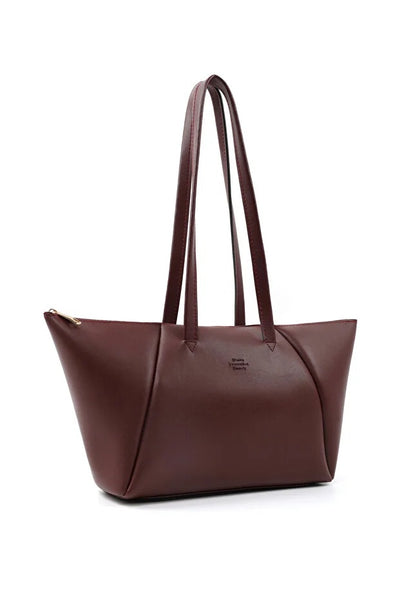 Bolso Bandolera de Cuero Sintético Marrón con Compartimento Único - Image 2