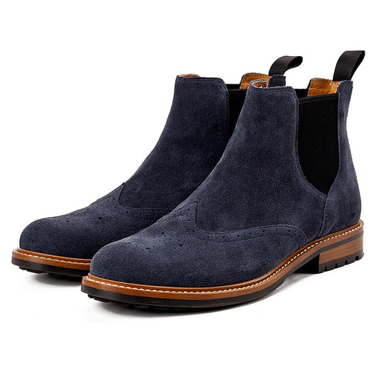 Botas Brogue Artesanales de Cuero Frosted para Hombre - Estilo Británico Clásico