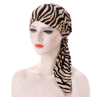 Turbante con Cola Curva y Flores - Gorro Tipo Pullover - Image 19
