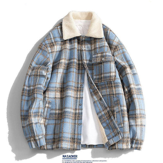 Camisa Casual a Cuadros Estilo Retro Americano para Hombre - Image 9