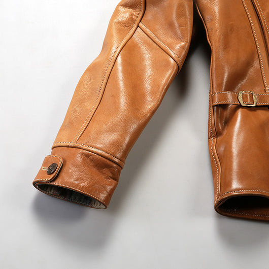 Chaqueta de Cuero para Hombre Solapa Clásica Gamuza Encerada - Image 26