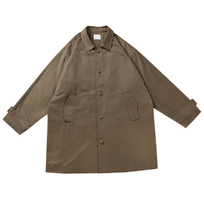 Abrigo Retro Japonés Oversize Unisex de Botón Simple - Image 5