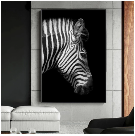 Cuadro de Lona Cebra Blanco y Negro - Arte de Pared Moderno para Sala de Estar - Image 9
