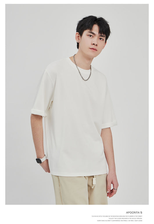 Camiseta Drape Suelta para Hombre - Estilo Casual Relajado - Image 16