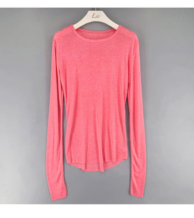 Blusa Semitransparente de Manga Larga en Colores Sólidos - Image 24