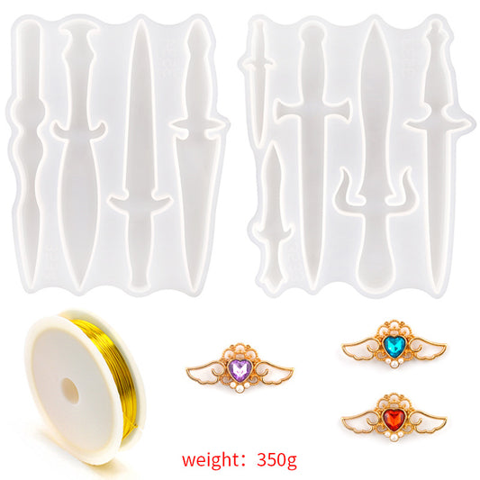 Molde de Silicona para Pendiente Espada Corta - Joyería Resina DIY