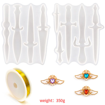 Molde de Silicona para Pendiente Espada Corta - Joyería Resina DIY