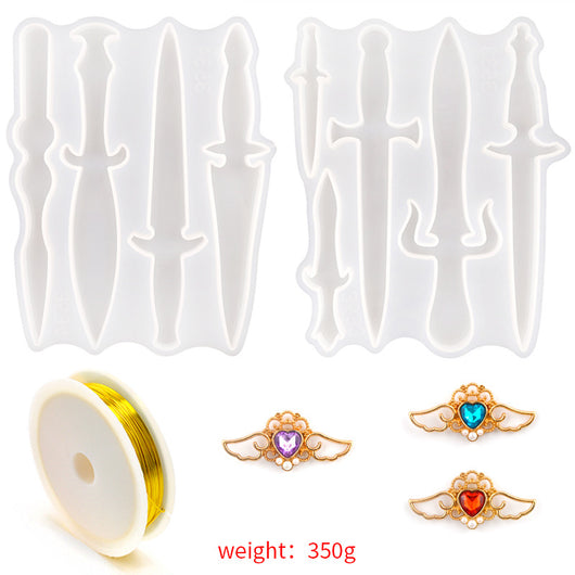 Molde de Silicona para Pendiente Espada Corta - Joyería Resina DIY