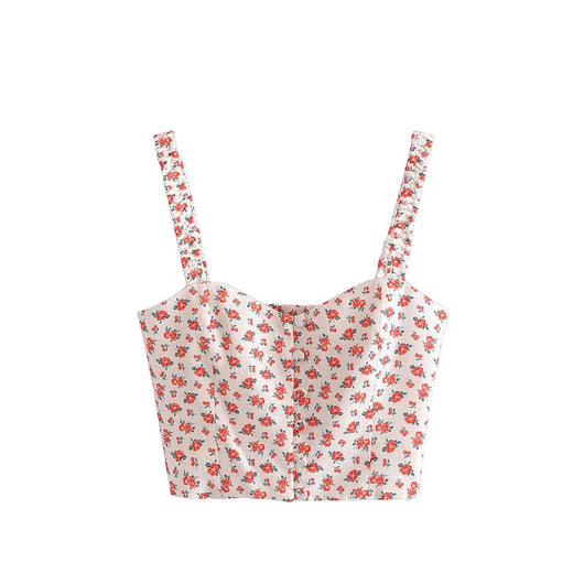 Conjunto de Blusa y Falda de Lino con Estampado Floral Estilo Europeo - Image 8