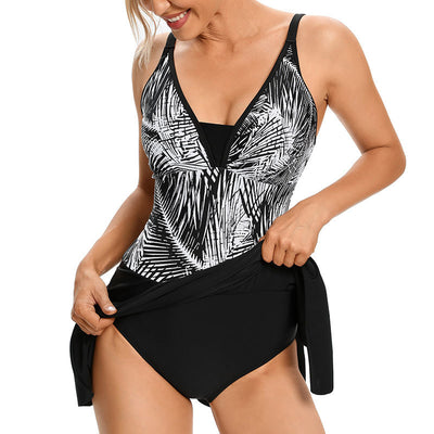 Traje de Baño Enterizo Clásico con Estampado Sling para Mujer - Image 3