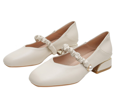 Zapatos Vintage Cuadrados con Tacón Grueso para Mujer - Image 9