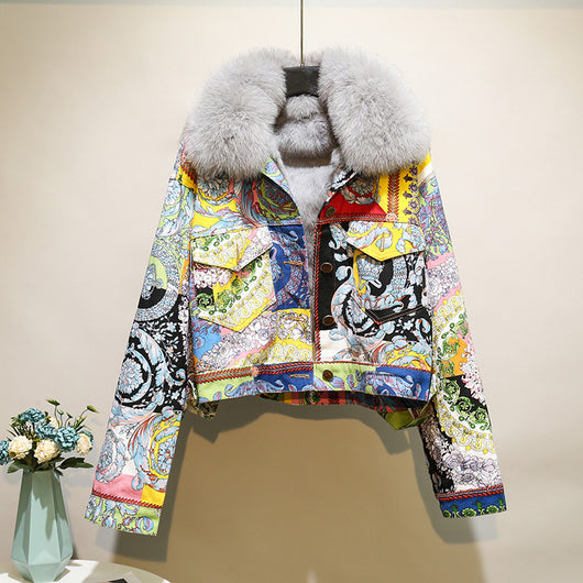Chaqueta Denim Vintage con Forro Acolchado para Mujer - Image 10