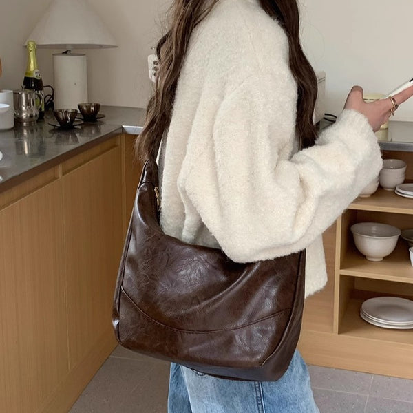 Bolso Retro de Gran Capacidad con Bandolera Ajustable para Mujer