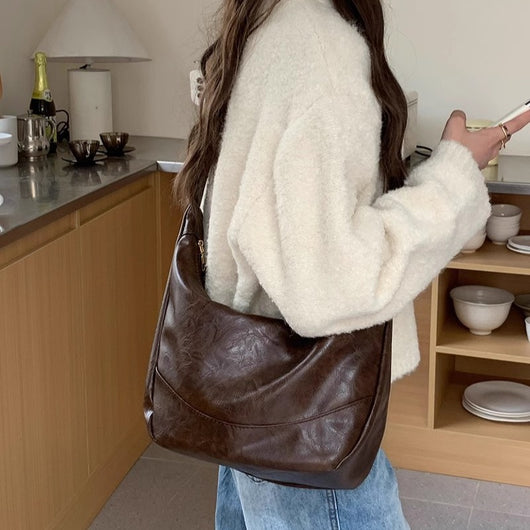 Bolso Retro de Gran Capacidad con Bandolera Ajustable para Mujer
