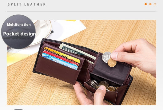 Billetera Corta de Cuero Genuino para Hombre - Diseño Trifold - Image 35