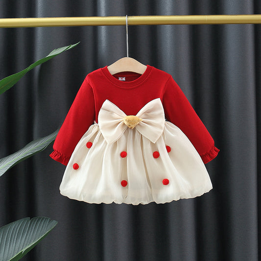Vestido Infantil Manga Larga Primavera Otoño