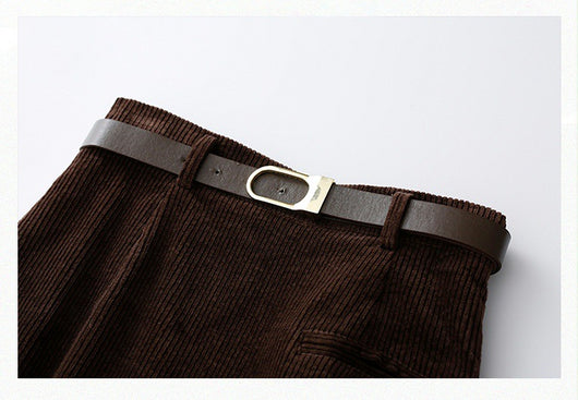Conjunto Falda Temperamento Dos Piezas con Cinturón - Image 3