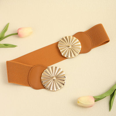 Cinturón Elástico Ancho para Mujer con Hebilla Metálica Circular - Image 14