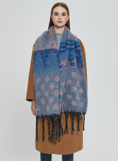 Bufanda Gruesa Jacquard con Lunares y Borlas - Image 17