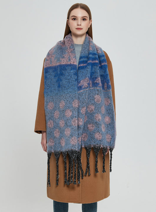 Bufanda Gruesa Jacquard con Lunares y Borlas - Image 17