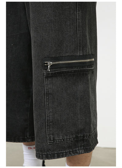 Shorts Cargo Denim Holgados Estilo Hip-hop Urbano - Image 7