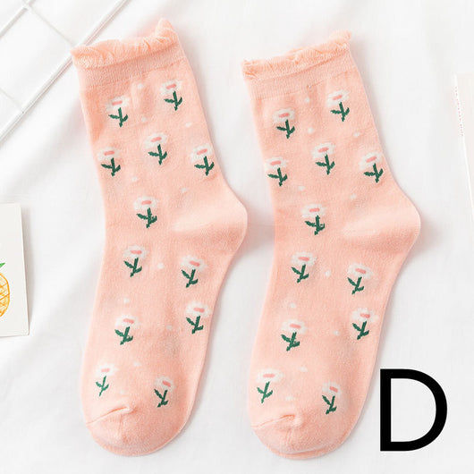 Calcetines Tubo Mujer Diseño Floral Japonés Universo - Image 14
