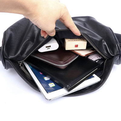Bolsa Bandolera Casual para Hombre con Diseño Asimétrico - Image 5