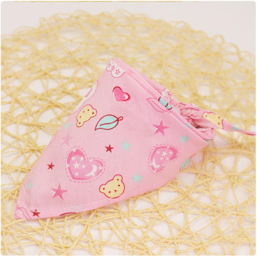 Pañuelo Triangular de Algodón con Encaje y Estampado Infantil - Image 9