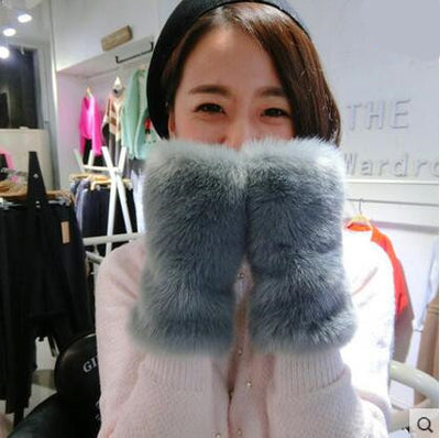 Guantes sin dedos de piel sintética para mujer - Otoño e Invierno - Image 6