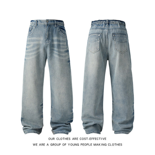 Jeans Rectos Anchos Estilo Americano para Hombre
