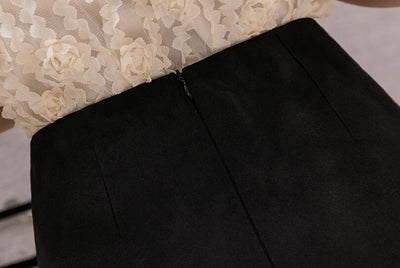 Falda Blazer Primavera con Abertura Lateral y Bolsillo Cadera Negro - Image 11