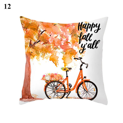 Funda de Almohada Estampado Arce y Calabaza Thanksgiving con Tela Melocotón - Image 26