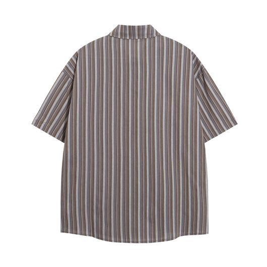 Camisa Suelta de Rayas Verticales para Hombre - Image 8