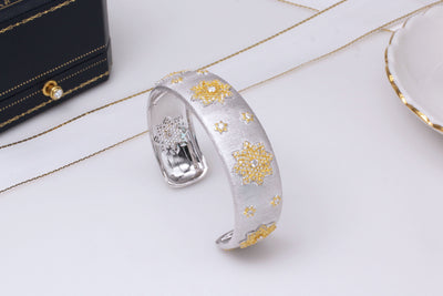 Pulsera Copo de Nieve Dividido en Plata 925 con Baño de Oro - Image 5